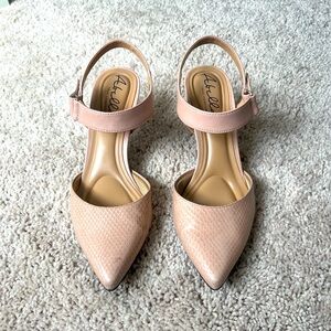 Abella Blush Textured Pointed Heels